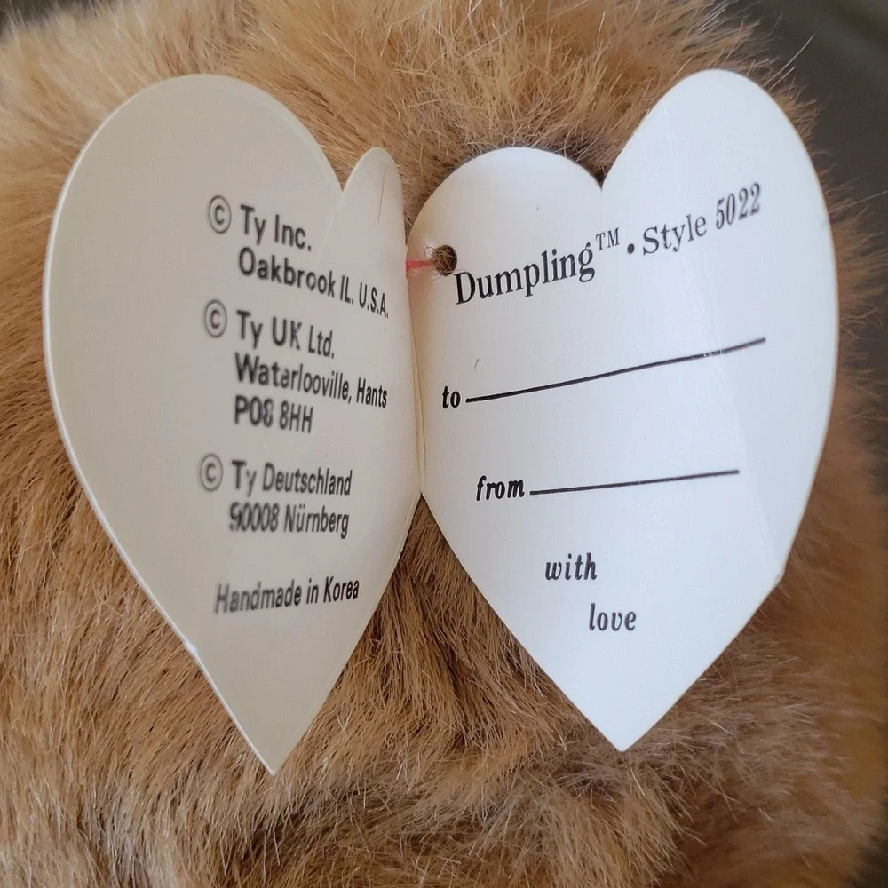 NWT Dumpling 🐻 Ty Vintage Classic Plush Teddy Bear 🧸 Collectible, PVC pellets - Picture 5 of 11